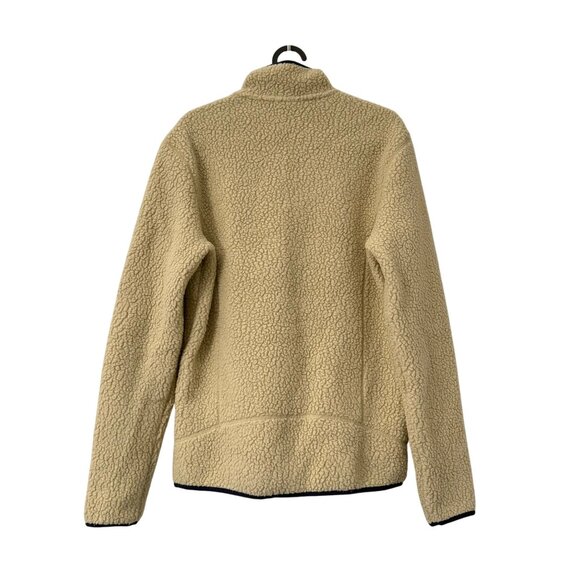 Patagonia Beige Navy Deep Pile Sherpa Fleece 1/2 Zip Pullover Sweater Mens XS - Picture 4 of 6
